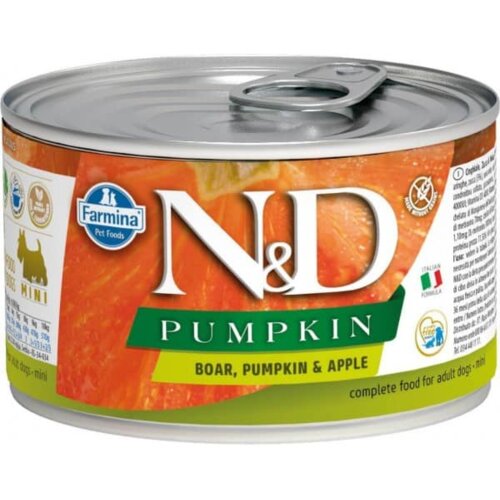N&d Vlažna hrana za odrasle pse sa ukusom svinjetine, jabuke i borovnice Pumpkin Mini Adult, 140g Slike
