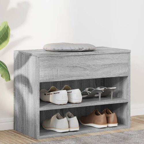  Klupa za cipele boja sivog hrasta 60x30x45 cm konstruirano drvo Cijene