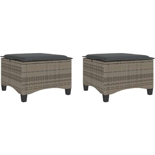 Maison Chic Vrtni stolčki - Vrtni stoli z blazinami 2 kosa Grey 55x55x36 cm Poly Rattan JS1097, (21877204) Slike