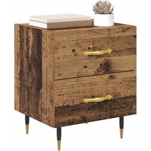  Noćni ormar s ladicama 2 pcs Staro drvo 40 x 35 x 47,5 cm Slike