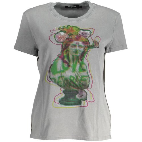 Desigual WOMEN'S SHORT SLEEVE T-SHIRT GRAY Cene