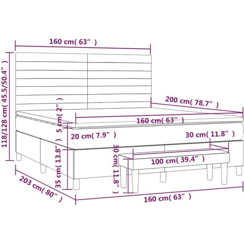  s oprugama i madracem crni 160x200 cm bar&amp;scaron;unasti Slike