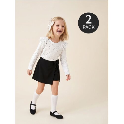 Sinsay Pamučne majice dugih rukava s ukrasnim volanima 2 pack Cene