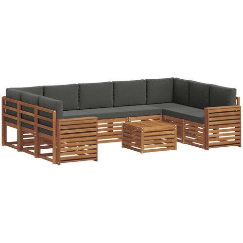  Set vanjskih sofa 10 kom. Prirodna i antracit Slike