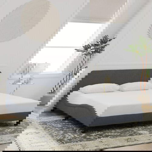 Furnova Posteljni okvir brez vzmetnice temno siv 140x190 cm žamet, (21941454) Slike