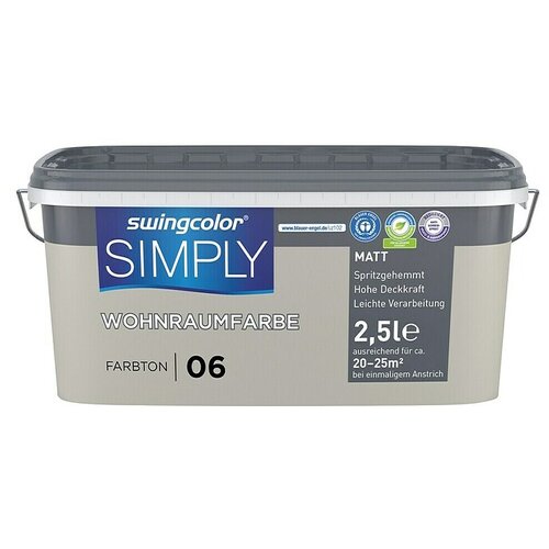 SWINGCOLOR Boja za zid Simply (Sivo-bež – br. 06, Mat, 2,5 l) Cijene