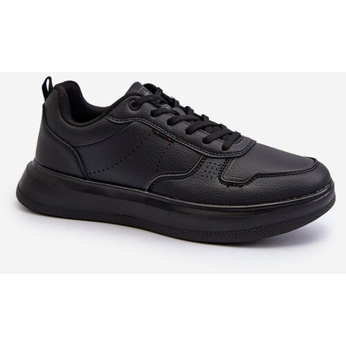 EVENTO Lightweight Men's Platform Sneakers in Black Eco Leather Uziran Cene