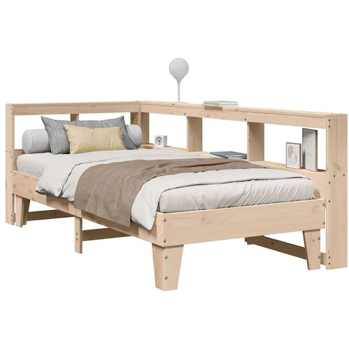  Knjižna postelja brez vzmetnice 90x200 cm trdna borovina Slike