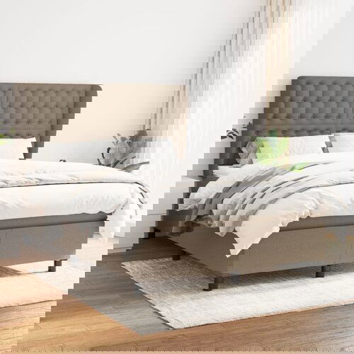  The Living Store Box spring postelja z vzmetnico taupe 140x200 cm blago - Box Spring Postelja, (21500817) Slike