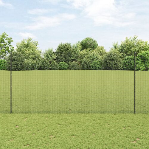 VidaXL zavarena žičana ograda s 10 U stubovima Siva 1.5x10 m Čelik Slike