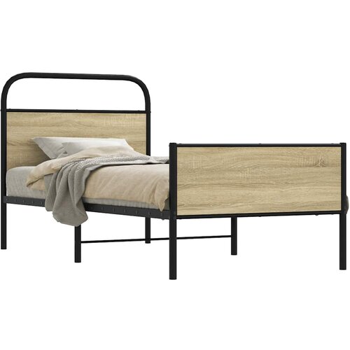 VidaXL Okvir kreveta bez madraca boja hrasta sonome 75 x 190 cm drveni Slike