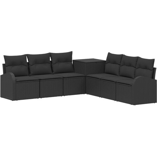  Set sofe 7 kom. Crna 124 x 62 x 69 cm Poli Rattan i čelik Slike