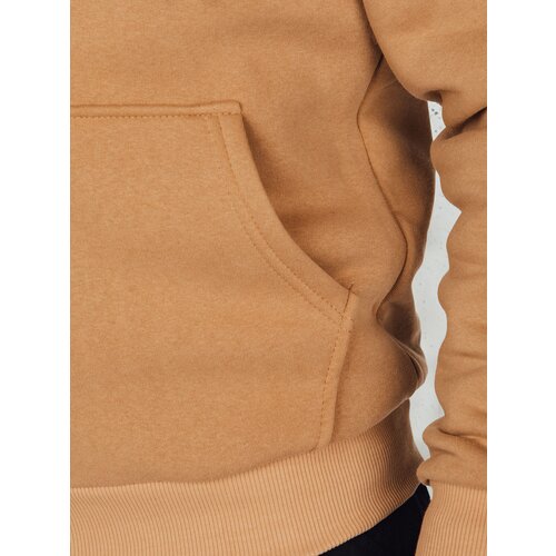 DStreet Bluza męska rozpinana basic z kapturem kamelowa Slike