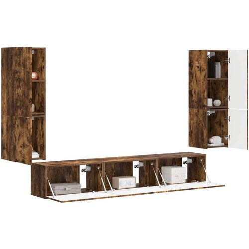  Komplet TV omaric 4 pcs Dimljeni oreh Konstruiran les - - Rjava - 61.16 - 30 x 31 x 60 cm - 2025-vidaXL-Uvoz_2 Slike