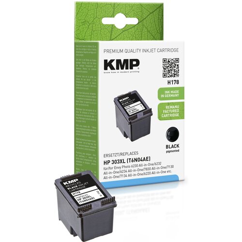 KMP H178 ink cartridge black compatible mit HP T6N04AE 303 XL Slike