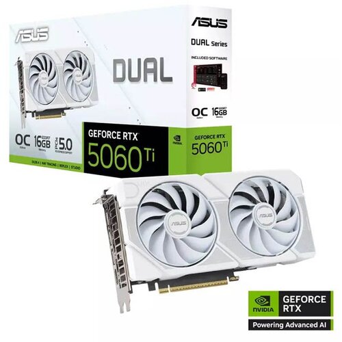 Asus Grafična kartica nVidia RTX5060Ti DUAL OC bela - 16GB GDDR7 (90YV0MH6-M0NA00), (5000025384) Slike