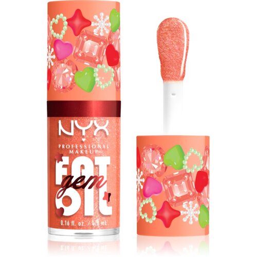 NYX Professional Makeup Fat Oil Gem Xmas ulje za usne nijansa Peach Diamond 4.8 ml Slike