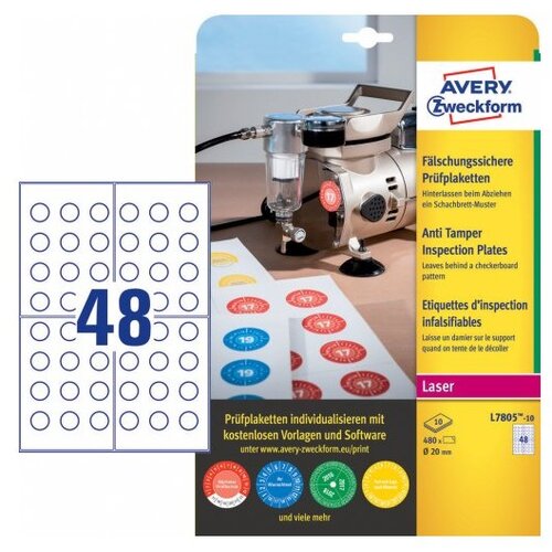 Avery Zweckform Kontrolne etikete Anti Tamper, Ø 20 mm Cene