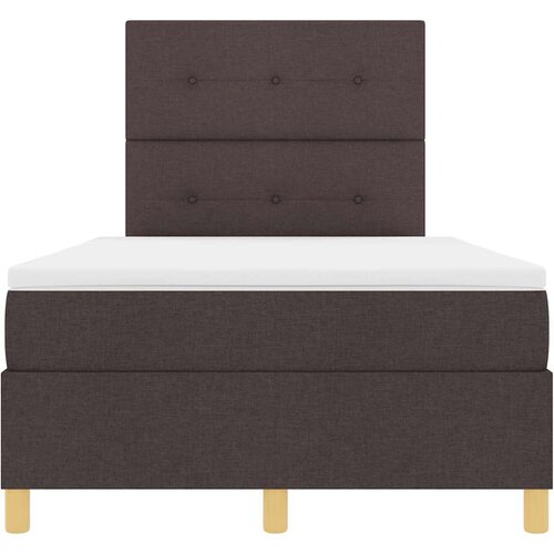  LED Box Spring Krevet Tamno smeđa 120 x 190 cm tkanina Slike