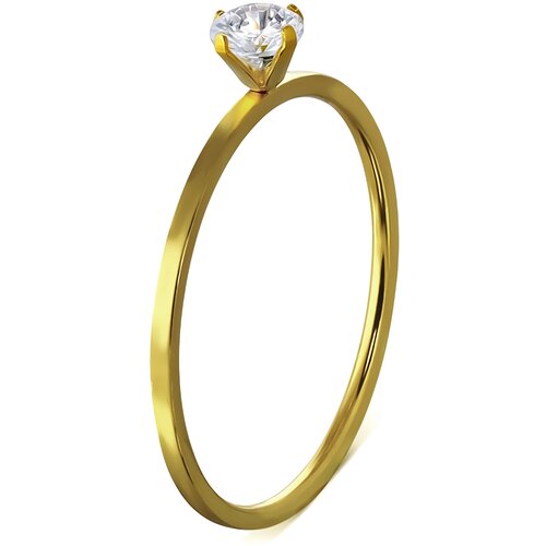 Kesi Surgical steel engagement ring in gold color Slike