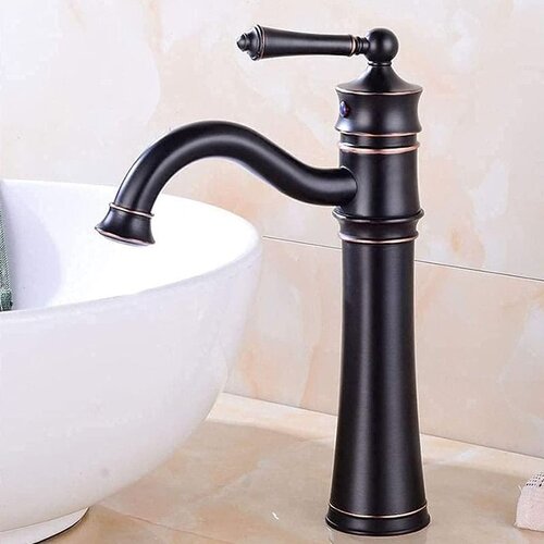 REA Bath Me&amp;scaron;alnik za umivalnik Vintage neobdelana črna visoka Slike
