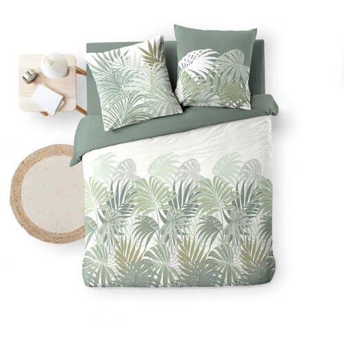 Douceur d int&amp;eacute;rieur Zelena bombažna posteljnina za zakonsko posteljo/podalj&amp;scaron;ana 240x220 cm Nymea &amp;ndash; Slike