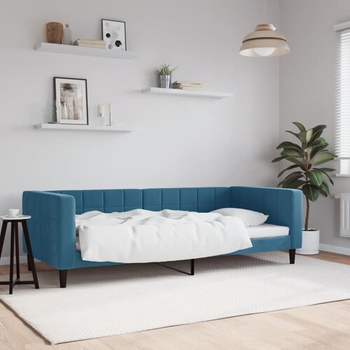 VidaXL Raztegljiva postelja modra 90x200 cm žamet Slike