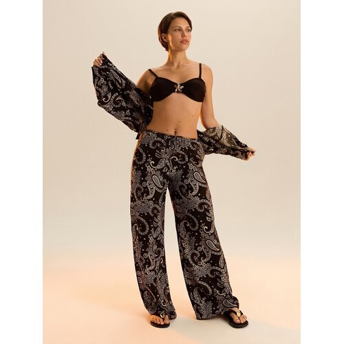 Sinsay Wide leg hlače od viskoze s paisley uzorkom Slike