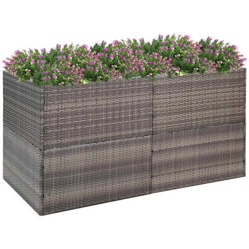 vidaXL Vrtna sadilica siva 157 x 80 x 80 cm od poliratana Cijene