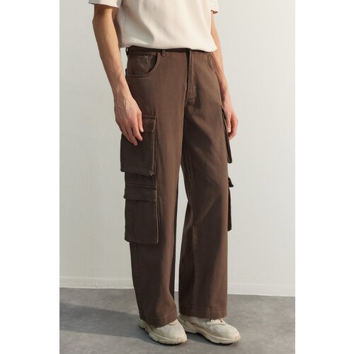 Trendyol Pants - Brown - Wide leg Slike