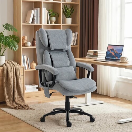  Ergonomska uredska stolica za masažu visoki naslon siva Slike