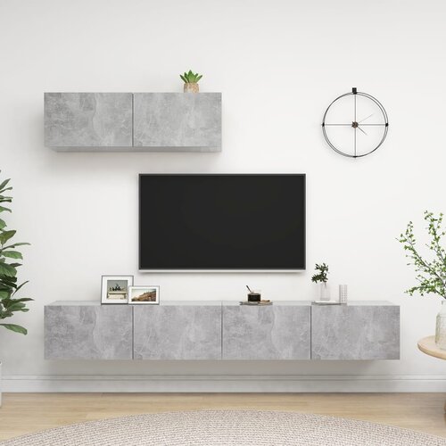 The Living Store TV omarice 3 kosi betonsko siva iverna plošča - TV Omarica, (21376700) Cene