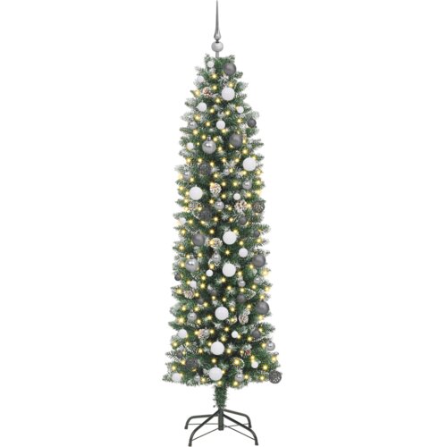  Umjetno vitko božićno drvce Zelena 210 cm PVC i Plastika Slike