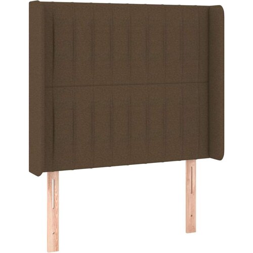  Vzglavje z u&scaron;esi temno rjavo 83x16x118/128 cm blago, (20953539) Cene