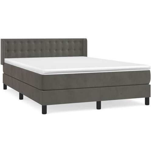 Maison Chic Box spring postelja - Vzmetna postelja z vzmetnico temno siva 140x200 cm žamet SL21405, (21892782) Cene