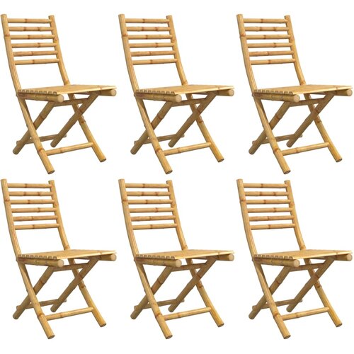  Sklopive vrtne stolice 6 kom 43 x 54 x 88 cm od bambusa Slike