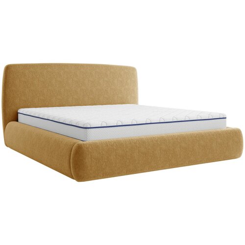MID.YOU OBLAZINJENA POSTELJA 160 cm x 200 cm , les, tekstil, leseni material rumena Slike