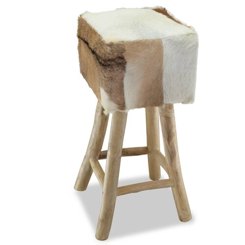 vidaXL Barska stolica od prave kože i masivne tikovine Cijene