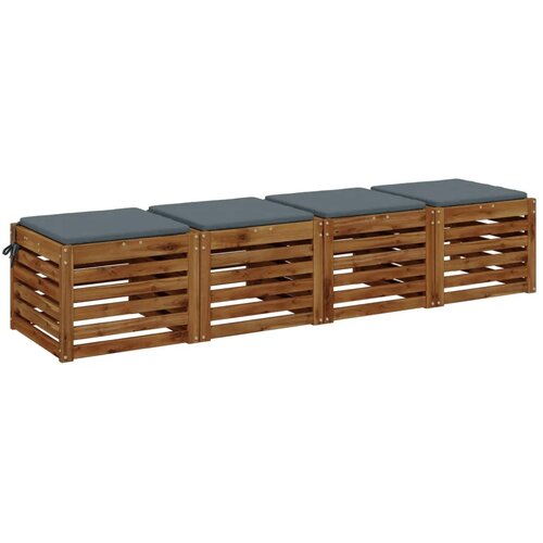  Jastučići za sjedalo od 4 dijela SOEST 4 kom. 100% poliester - Plava (melange) 50 x 50 x 3 cm 4 Slike