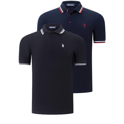 Dewberry DUO SET T8594 MEN&amp;#039;S T-SHIRT-BLACK-NAVY BLUE Slike