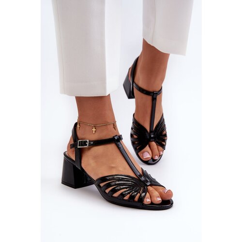 Kesi Patented women&amp;#039;s high-heeled sandals Sergio Leone Black Slike