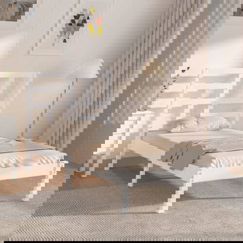 Furnova Posteljni okvir bel iz trdnega lesa 75x190 cm, (21941801) Slike