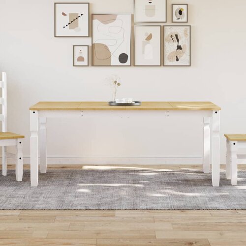 vidaXL Blagovaonski stol Corona bijeli 180x90x75 cm masivna borovina Cijene