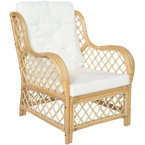 SOFA Enosed z blazino naravni ratan in platno, (20597460) Slike