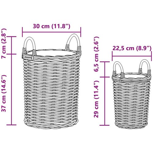  Ko&amp;scaron;ara za saksije s pohranom 2 pcs Siva Kubu Ratan - Siva Slike