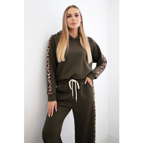 Kesi Włoski Viscose set with leopard stripes khaki Cijene
