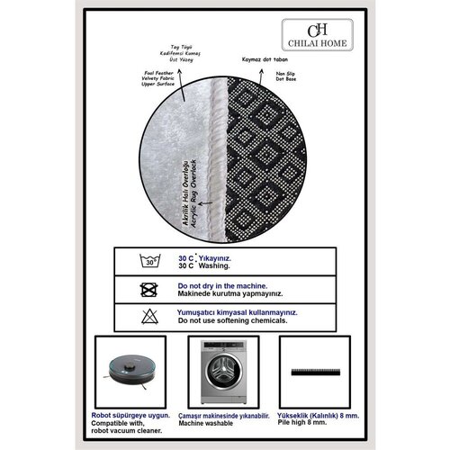  Črno-bele kopalni&scaron;ke preproge v kompletu 2 ks 60x100 cm Rasse &ndash; Cene