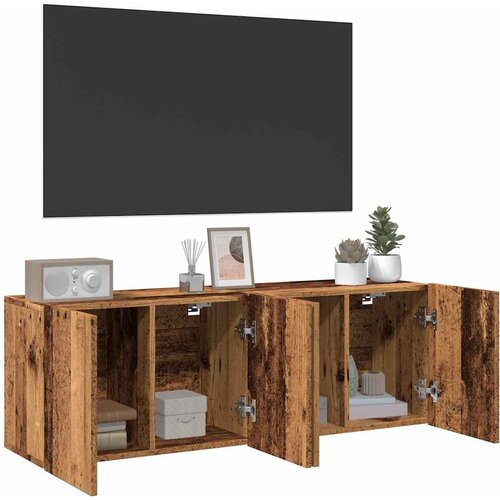  Zidni TV ormarići 2 kom boja starog drva 60 x30 x 41 cm Slike