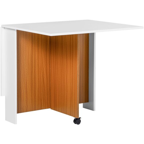 HOMCOM Sodobno oblikovana zložljiva jedilna miza s koleščki 120 × 80 × 73 cm, (20745579) Cene