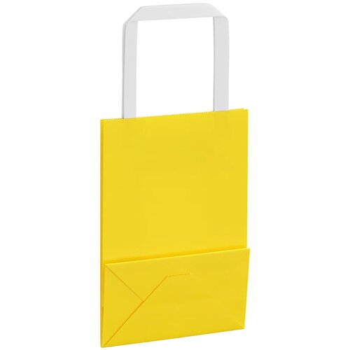  Papirnate vrećice 250 kom s ručkama žute 15x8x21 cm Slike